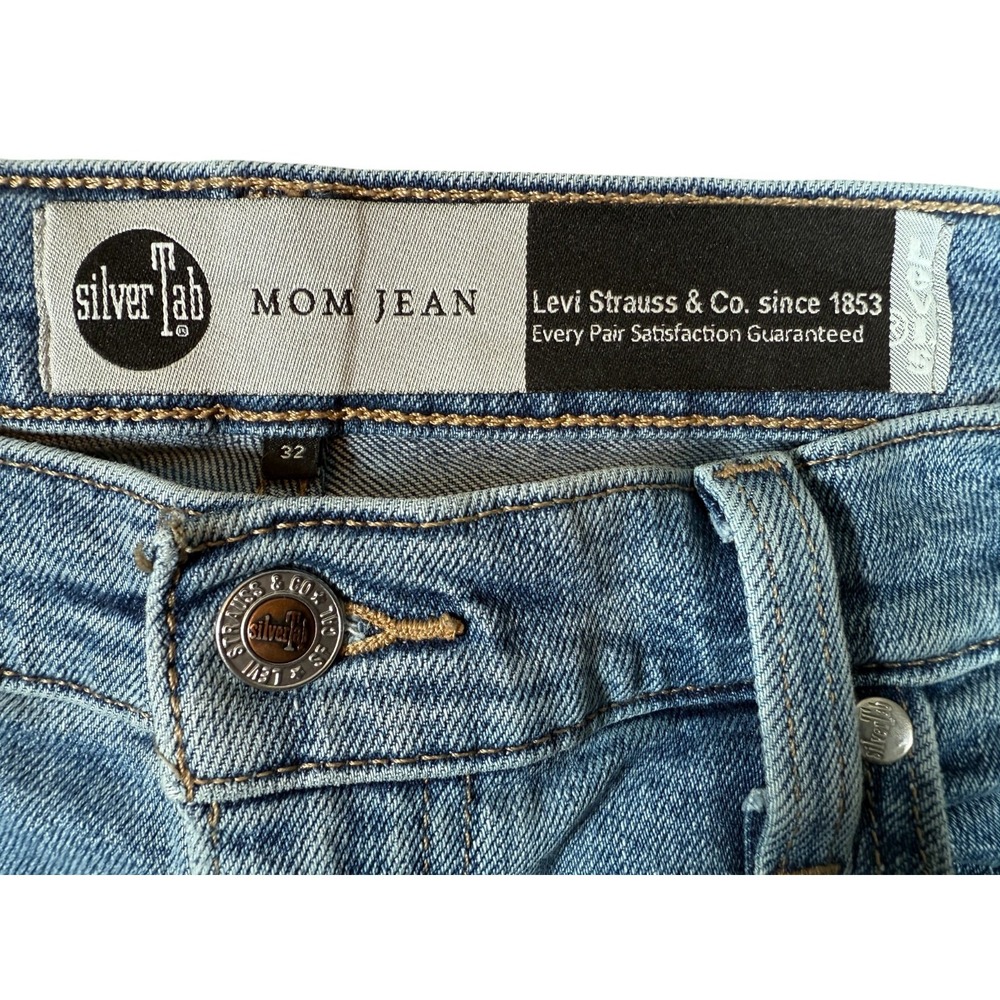VTG 90's Levi Strauss & Co Silver Tab Mom Jeans Womens 32 Blue Denim Tapered Leg - Picture 4 of 7